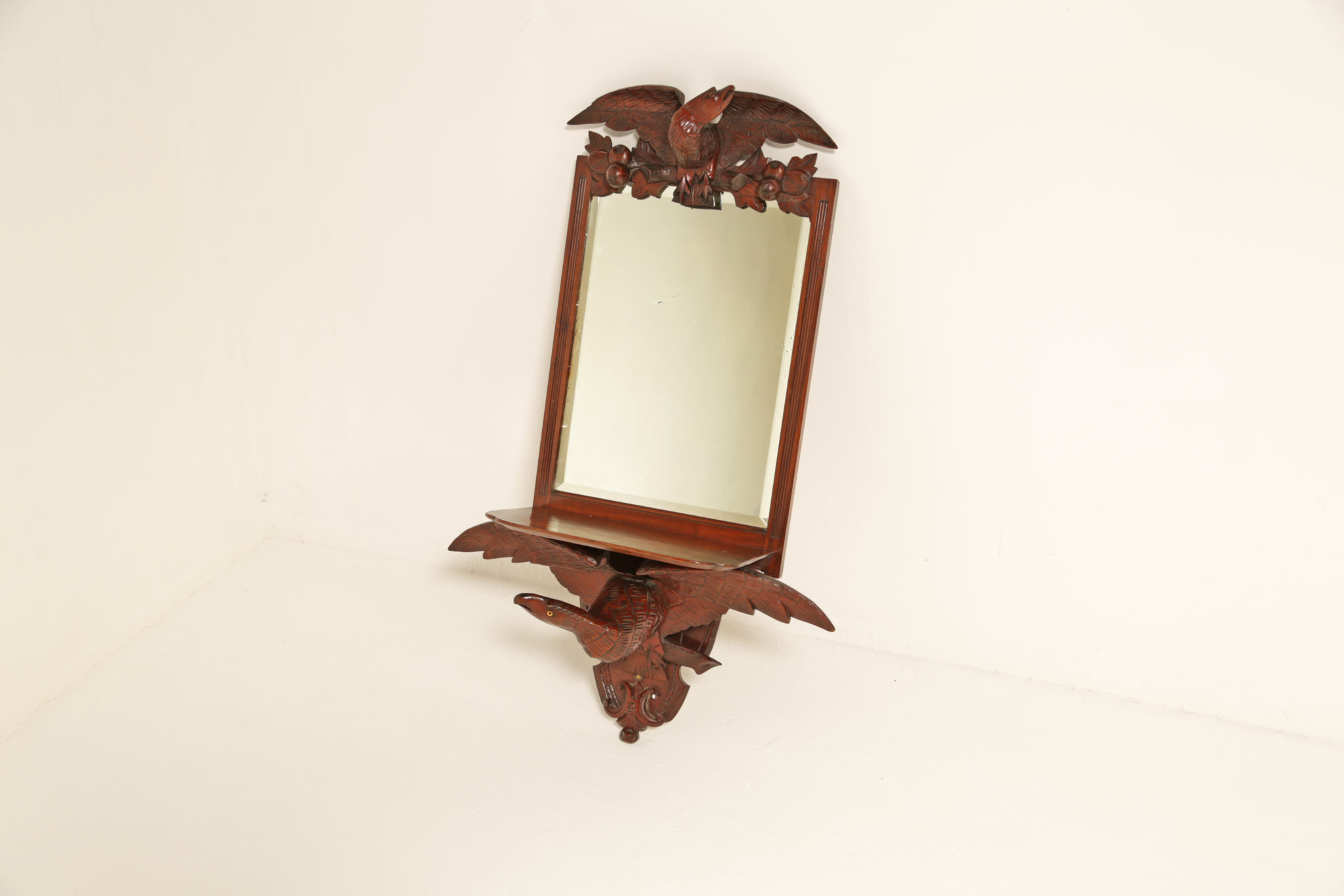 Antique Victorian Mahogany Eagle Wall Mirror The Vintage Hub