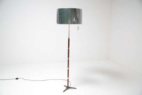 Vintage Rosewood and Brass Floor Lamp 1