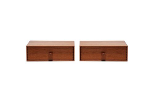 Swedish Wall Mounted Teak Drawers Units by Uno & Östen Kristiansson for Luxus 1