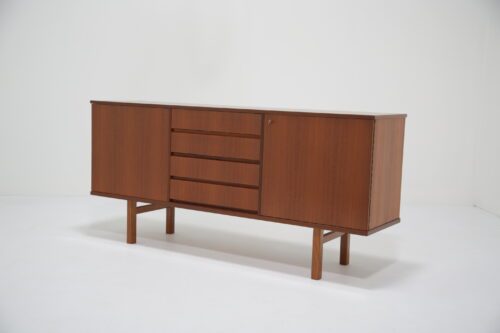 Vintage Swedish Minimalist Teak Sideboard with Drawers 1