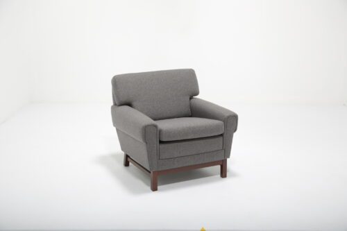 Vintage Swedish Grey Tweed Upholstery Lounge Armchair 5