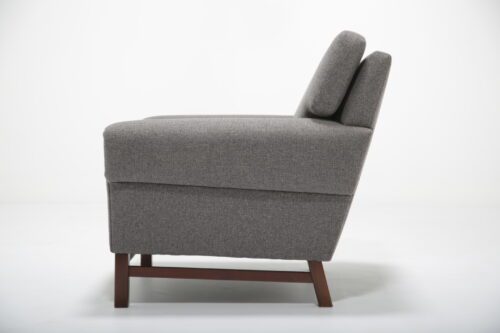 Vintage Swedish Grey Tweed Upholstery Lounge Armchair 1