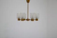Vintage Brass and Cut Glass 6-Arm Chandelier by Hans-Agne Jakobsson 1