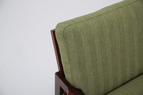 Vintage Danish Rosewood Armchair and Footstool "Capella" by Illum Wikkelso 1