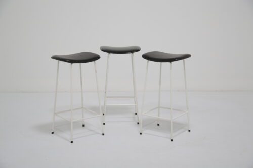 Vintage Frank Guille White Metal "Program" Bar Stools 1