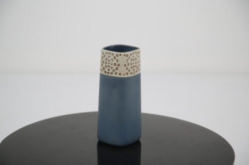 Vintage Stoneware Glazed Blue and White Vase by Britt-Louise Sundell for Gustavsberg 1