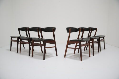 Vintage Set of 6 Danish Rosewood Dining Chairs by Sax 1