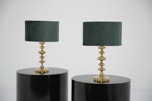 Vintage Pair of Swedish Brass Table Lamps 1