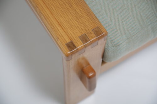 Vintage Oak-Framed "Bonanza" Three-Seat Sofa by Esko Pajamies 1