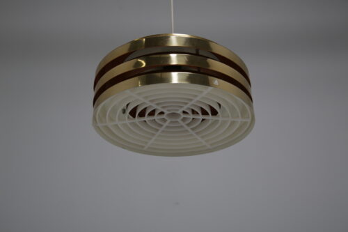 Vintage Brass Three Tier Stacked Pendant Lamp by Carl Thore 1