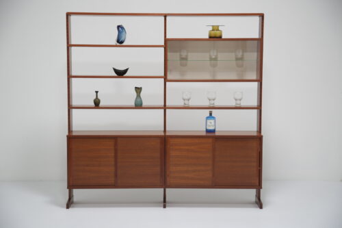 Vintage Swedish Teak Double Bookcase Unit 1