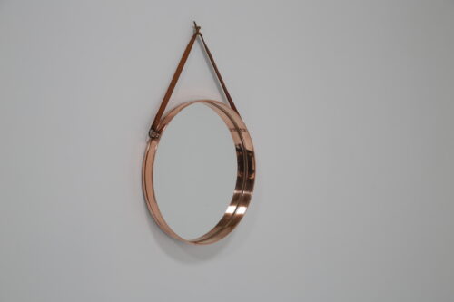 Vintage Swedish Copper Framed Wall Mirror by Bror Moje 1
