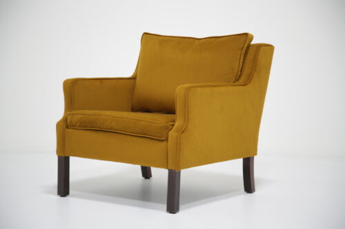 Vintage Danish Gold Velvet Armchair "Model 2321" By Borge Mogensen 1