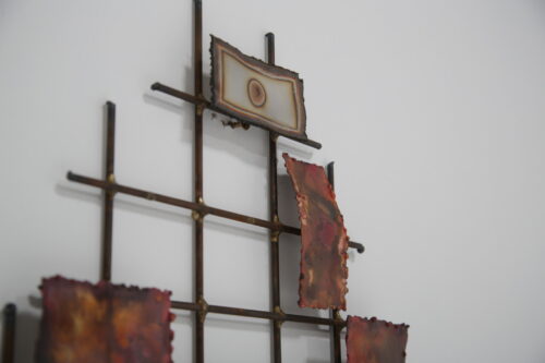 Vintage Brutalist Wall Sculpture in Torch-Cut Metal 1