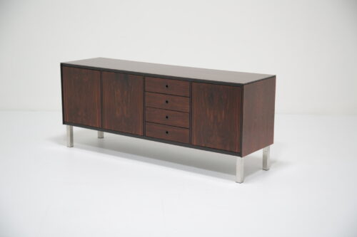 Vintage Rosewood Sideboard on Chrome Legs 1