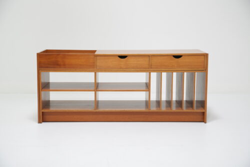 Vintage Extending Teak Record Vinyl Display Media Unit 1