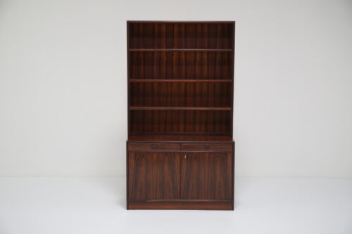 Vintage Wide Danish Rosewood Bookcase 1