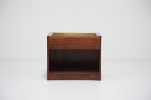 Vintage Mid-Century Modern Rosewood and Brass Indoor Planter 1