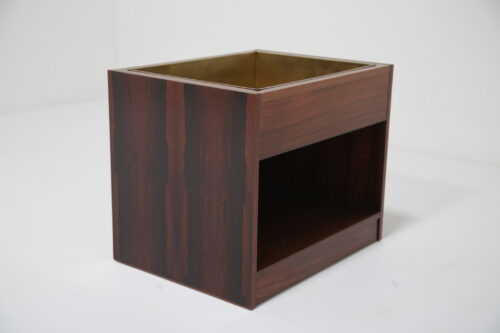 Vintage Mid-Century Modern Rosewood and Brass Indoor Planter 1