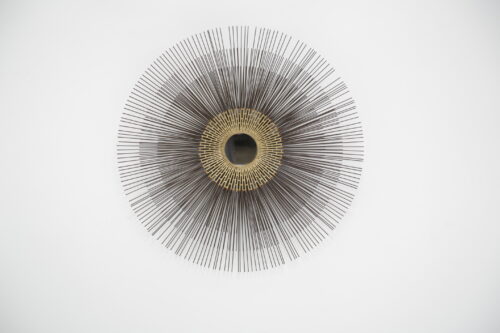 Captivating American Modern Sunburst Mirror Wall Sculpture 1