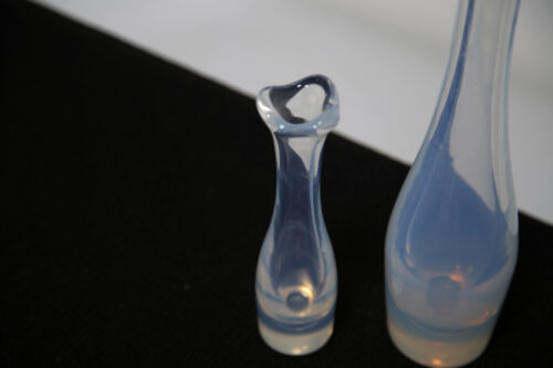 Mid-Century Pair of Opalescent Glass Vases 'Selena' by Sven Palmqvist 1