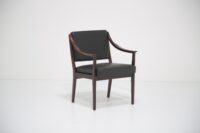 Vintage Danish Teak and White Bouclé Armchair by Grete Jalk 1