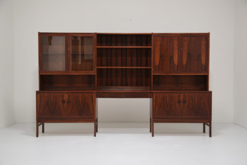 Mid-Century Danish Rosewood Modular Desk and Wall Unit by Poul Hundevad 1