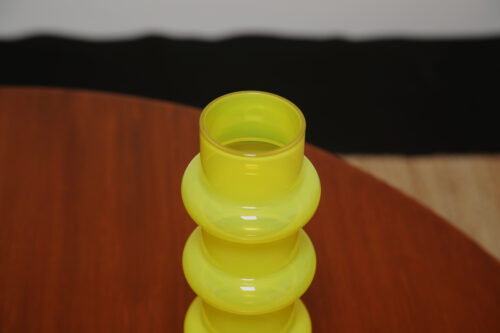 Vintage Yellow Ribbed "Bamboo" Glass Vase by Bo Borgstrom for Aseda Glasbruk 1