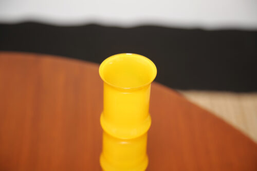 Vintage Swedish Yellow "Bamboo" Glass Vase by Bo Borgstrom for Aseda Glasbruk 1