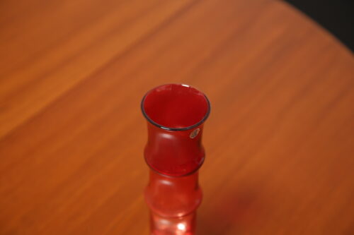 Vintage Red “Bamboo” Glass Vase by Bo Borgstrom for Aseda Glasbruk 1