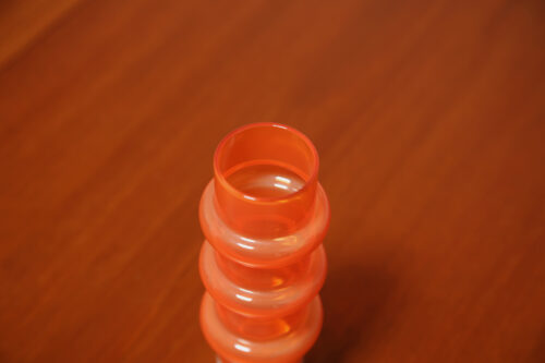 Vintage Swedish Orange "Bamboo" Glass Vase by Bo Borgstrom for Aseda Glasbruk 1