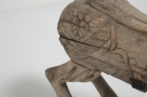 19th Century Antique Carved Wood Carnival Carousel Horse on Plinth 1