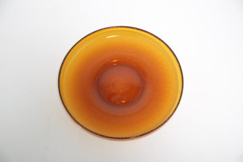 Vintage Amber Glass Platter by Erik Hoglund for Boda Glasbruk 1