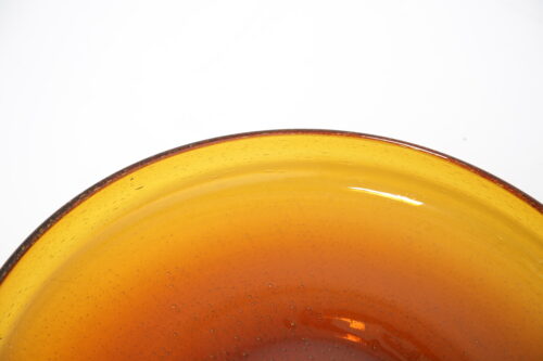 Vintage Amber Glass Platter by Erik Hoglund for Boda Glasbruk 1