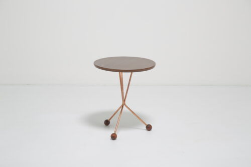 Vintage Tripod Side Teak and Copper Table by Albert Larsson for Alberts Tibro 1
