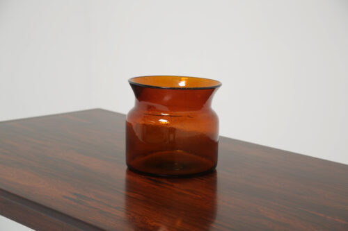Vintage Large Amber Glass Vase by Erik Höglund for Boda, 1960s.