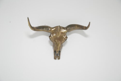 Large Brass Bison Head Wall Sculpture