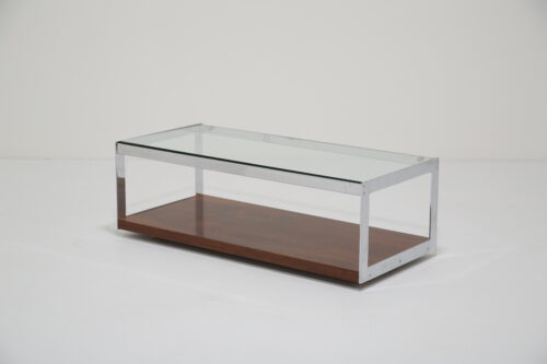 Vintage Rosewood, Chrome & Glass Coffee Table by Richard Young for Merrow Associates, 1960s