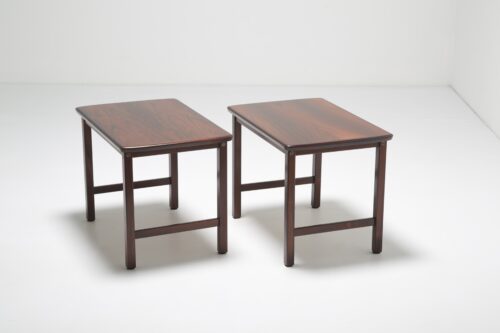 Vintage Pair of Danish Highly Figured Rosewood Side / Lamp Tables 1