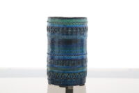 Mid-Century Modern Scheurich Cobalt Blue Geometric Relief Floor Vase 1